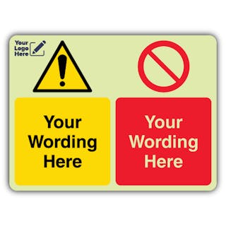 Dual Icon - Warning / Prohibition - Landscape - Your Logo Here
