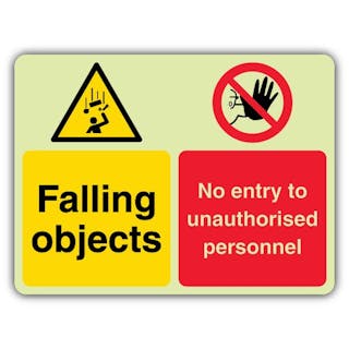 Photoluminescent Falling Objects - No Entry To Unauthorised Personnel