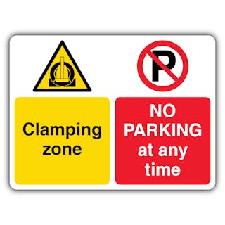 No Parking At Any Time Clamping Zone - Dual Symbol