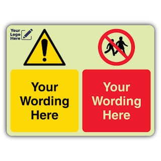 Dual Icon - Warning / No Children - Landscape - Your Logo Here