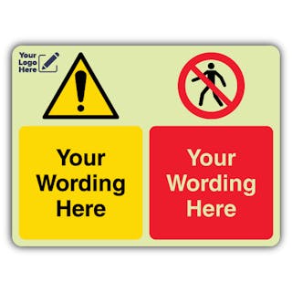 Dual Icon - Warning / No Access - Landscape - Your Logo Here