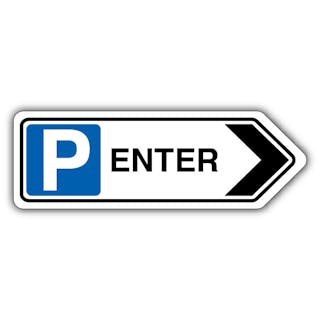 Enter - Chevron/Mandatory Parking - Arrow Right