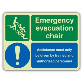 Photoluminescent Emergency Evacuation Chair - Assistance - Landscape