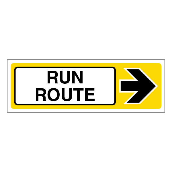 Run This Way Sign Run Route Arrow Right Correx Event Signage UK | Branded Events