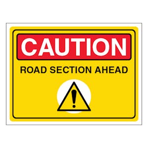 Caution Road Section Ahead - Landscape