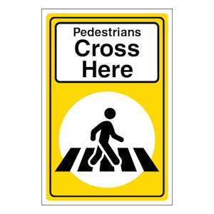 Pedestrians Cross Here - Portrait