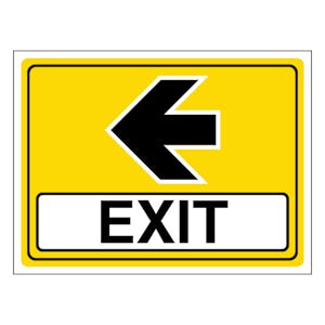 Event Sign - Exit Arrow Left - Landscape