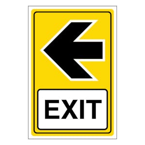Event Sign - Exit Arrow Left - Portrait