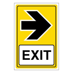 Event Sign - Exit Arrow Right - Portrait