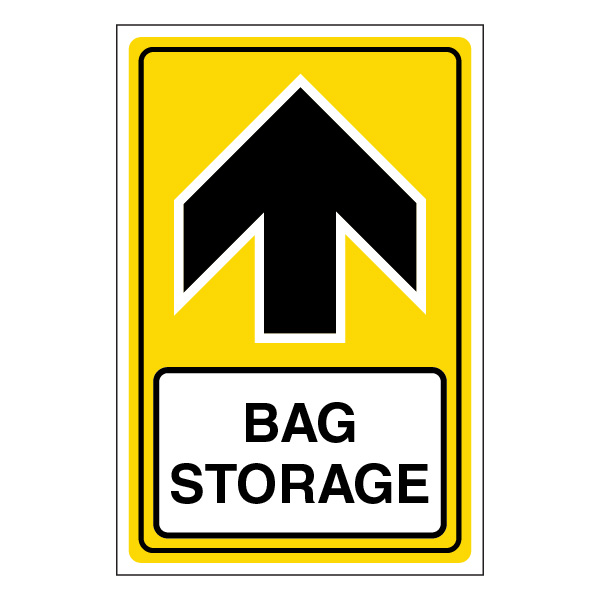 Bag Stacking Sign Bag Storage Arrow Up Correx Event Signage UK | Branded Event