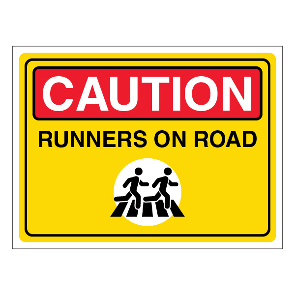 Caution Runners On Road Correx Event Signage UK | Branded Event