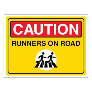 Caution Runners On Road - Landscape