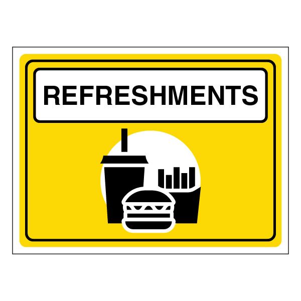 Refreshments Correx Event Signage UK | Branded Event Signs