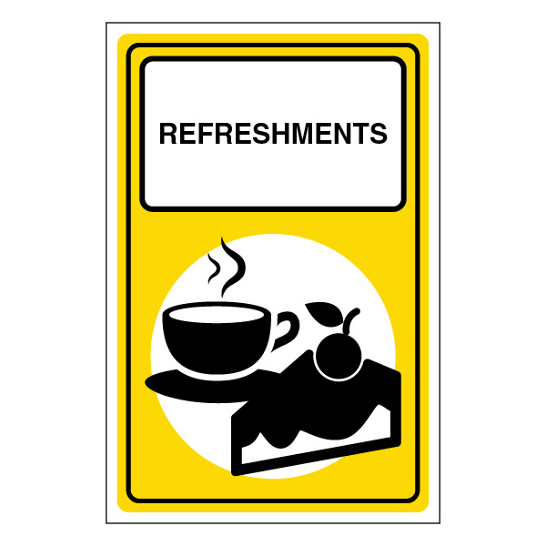 Refreshments Correx Event Signage UK | Branded Event Signs