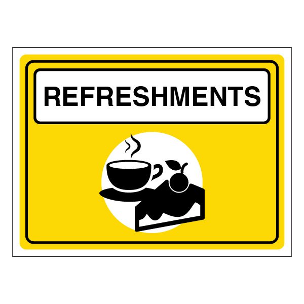 Refreshments Correx Event Signage UK | Branded Event Signs