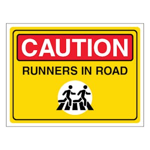 Caution Runners In Road - Landscape