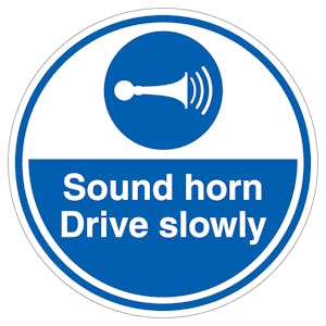 Sound Horn Drive Slowly - Anti-Slip Floor Sign