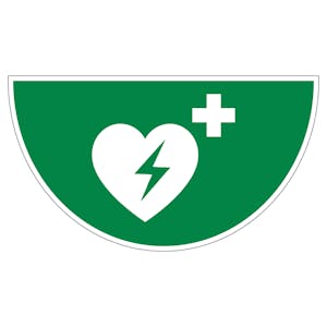 AED Emergency Defibrillator - Semi-Circle - Anti-Slip Floor Sign