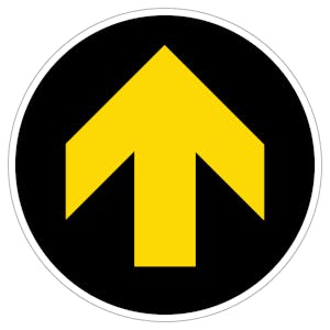 Directional Arrow - Black/Yellow - Anti-Slip Floor Sign