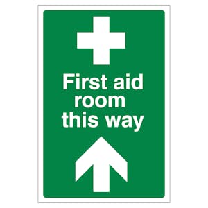 First Aid Room This Way Arrow Up - Anti-Slip Floor Sign