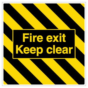 Fire Exit Keep Clear - Anti-Slip Floor Sign