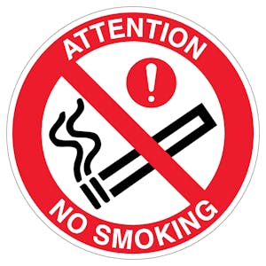 Attention No Smoking - Anti-Slip Floor Sign