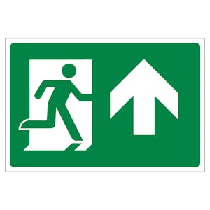 Fire Exit Arrow Up - Landscape - Anti-Slip Floor Sign