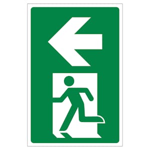 Fire Exit Arrow Left - Portrait - Anti-Slip Floor Sign