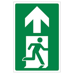 Fire Exit Arrow Up - Portrait - Anti-Slip Floor Sign