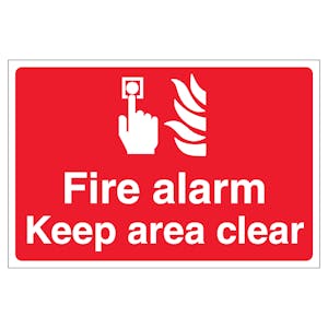 Fire Alarm Keep Area Clear - Anti-Slip Floor Sign