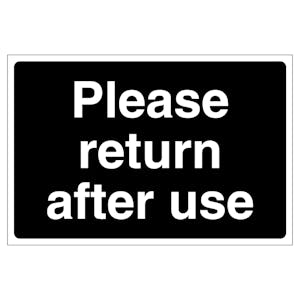 Please Return After Use - Anti-Slip Floor Sign