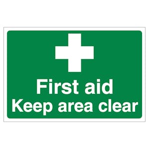 First Aid Keep Area Clear - Anti-Slip Floor Sign