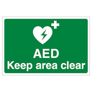 AED Keep Area Clear - Anti-Slip Floor Sign