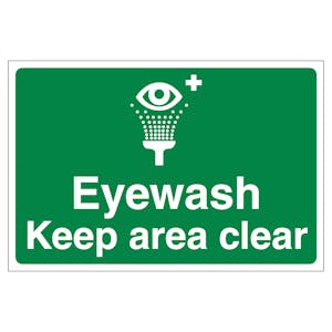 Eyewash Keep Area Clear - Anti-Slip Floor Sign