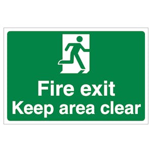 Fire Exit Keep Area Clear - Anti-Slip Floor Sign