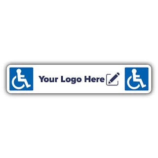 Dual Symbol Disabled Parking Kerb Sign - Your Logo Here
