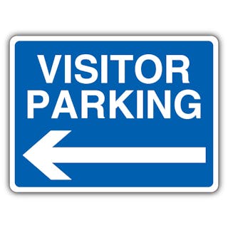 Visitor Parking - Blue Arrow Left