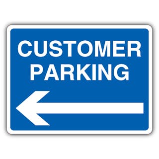 Customer Parking - Blue Arrow Left