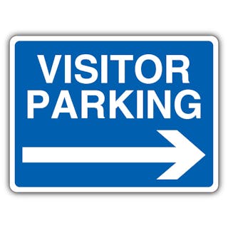 Visitor Parking - Blue Arrow Right