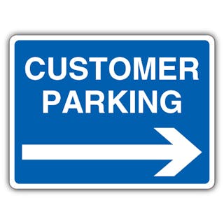 Customer Parking - Blue Arrow Right