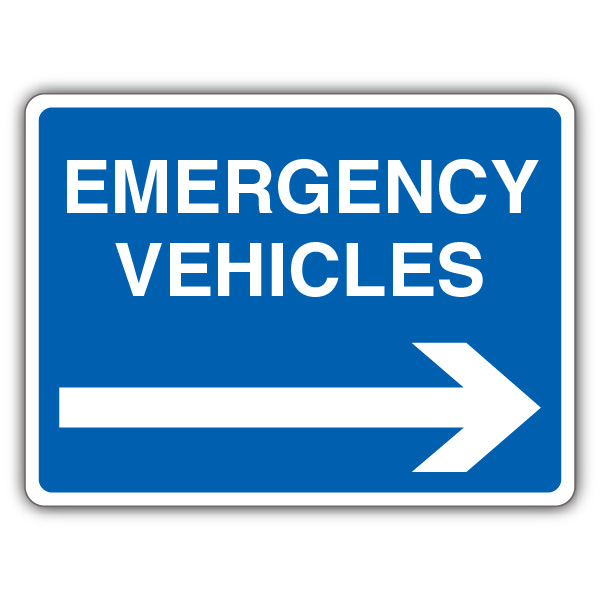 Emergency Vehicles - Arrow Right | Emergency | Parking | YourParkingSign