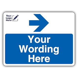 Custom Logo - Blue Parking - Arrow Right - Landscape