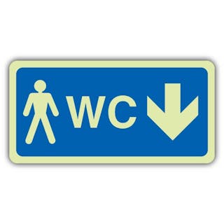 Photoluminescent Gentlemen WC Arrow Down