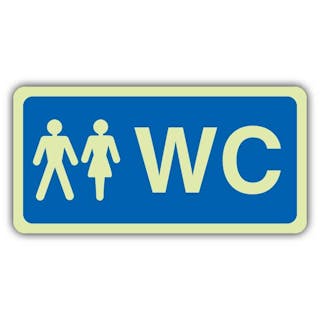 Photoluminescent Unisex WC Symbol