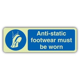 Photoluminescent Anti-Static Footwear Must Be Worn - Landscape