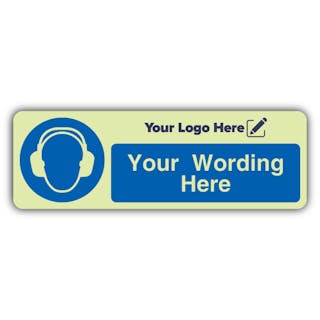 Mandatory Ear Protectors - Narrow Landscape - Your Logo Here