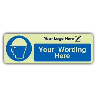 Mandatory Safety Helmet- Narrow Landscape - Your Logo Here