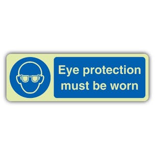 Photoluminescent Eye Protection Must Be Worn - Landscape