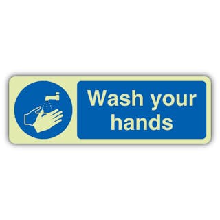 Photoluminescent Wash Your Hands - Landscape