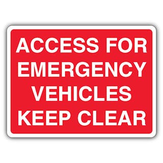 Access For Emergency Vehicles Keep Clear